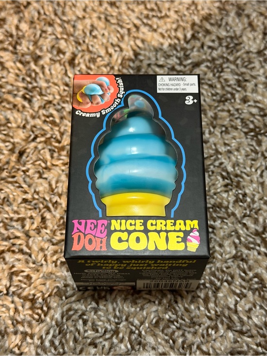 Schylling Accessories - Needoh Nice Cream Cone Squishy Toy - Blue & Yellow